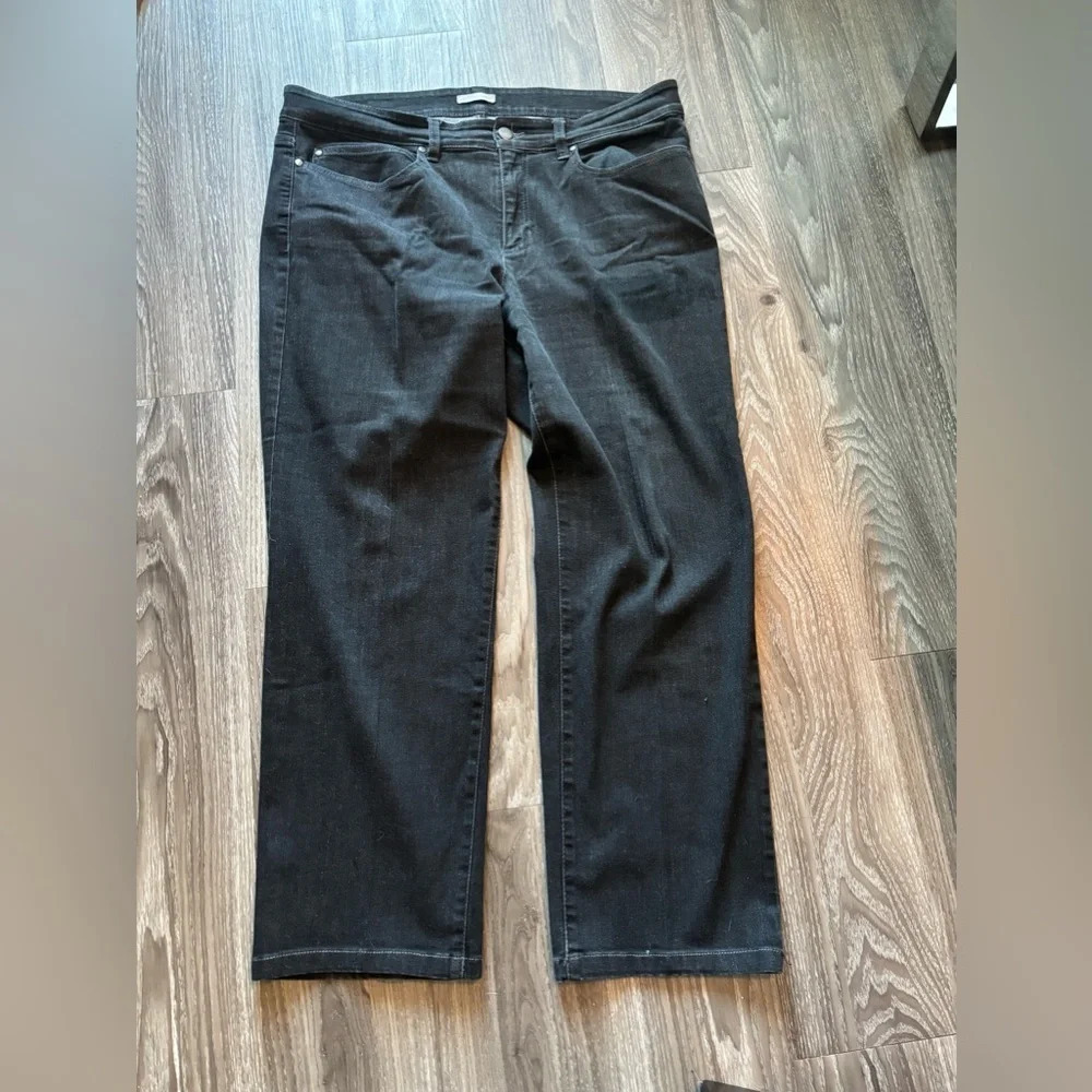 Eileen Fisher Organic Cotton Straight Leg Jean in Dark Rinse Denim Womens Sz 16
